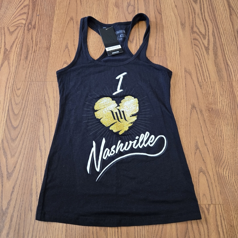 Hart & Huntington Nashville Black Muscle Tee Tattoo Shop Black Cotton Gym M New